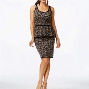 Thalia Sodi Peplum Animal Print Sweater Dress